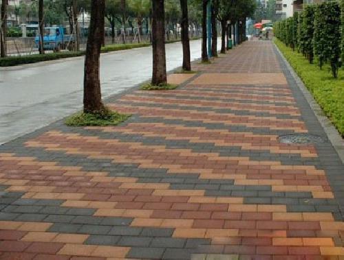 人行道彩磚工程